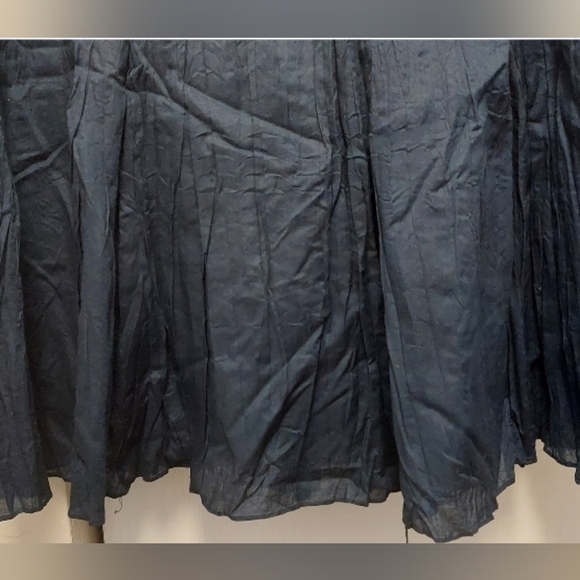 INC International Concepts Navy Pleated Skirt Size 16 Cotton Office Preppy - Picture 2 of 7
